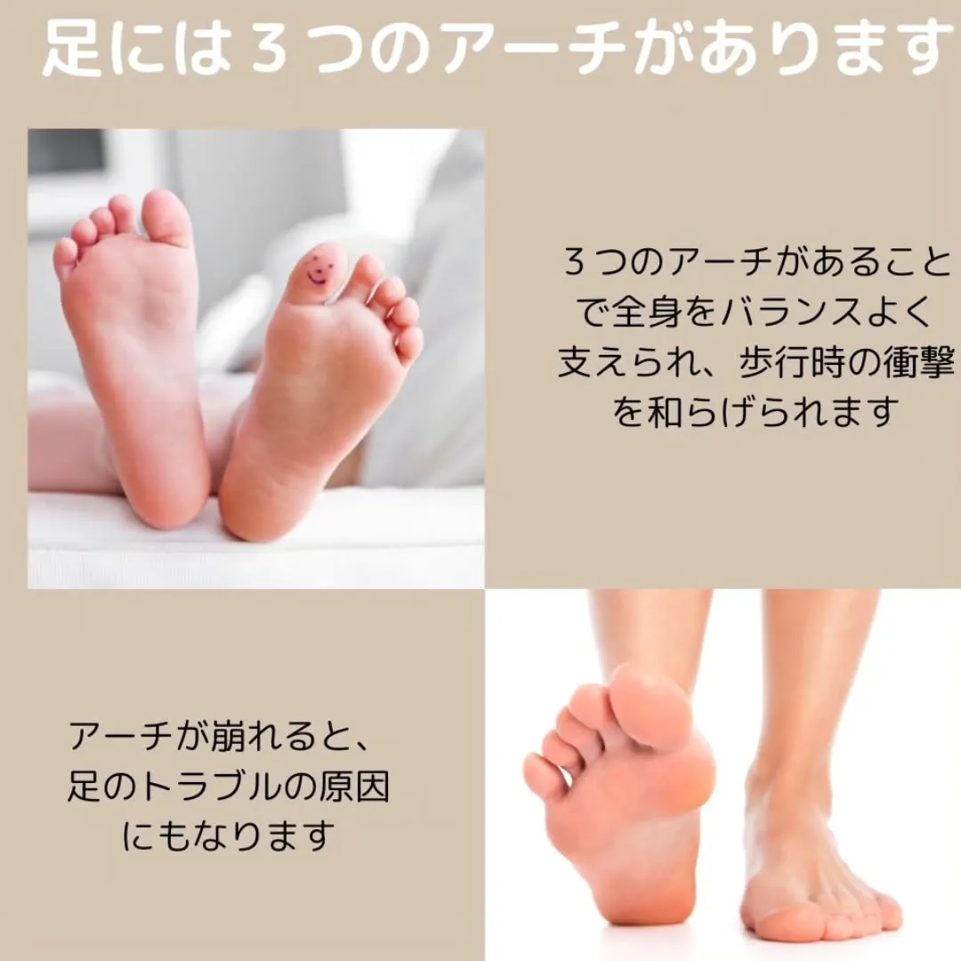 足には3つのアーチがあることしってますか?