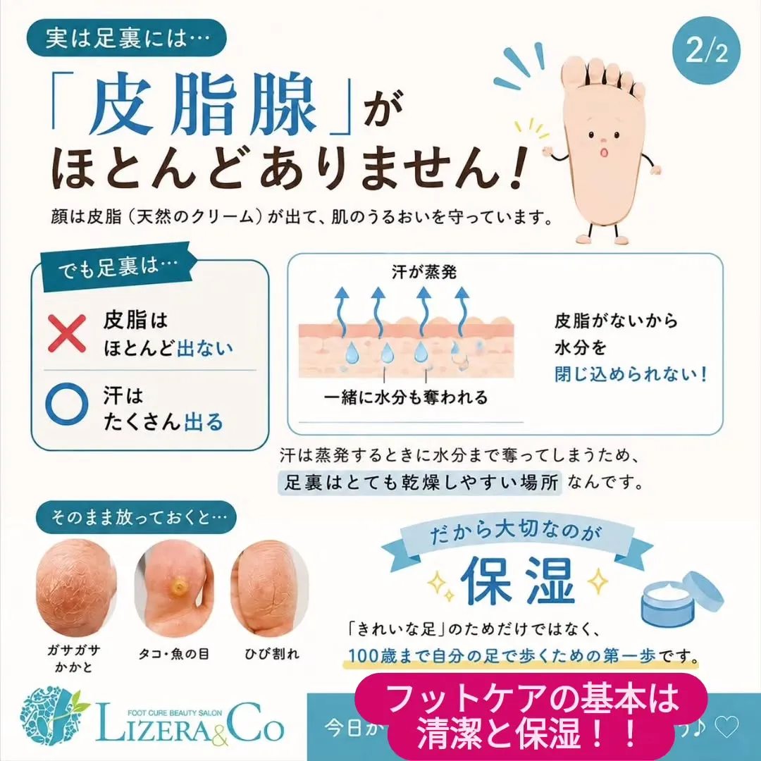 🦶🏻💧「足、汗をかいてるから乾燥してない」って思っていません...